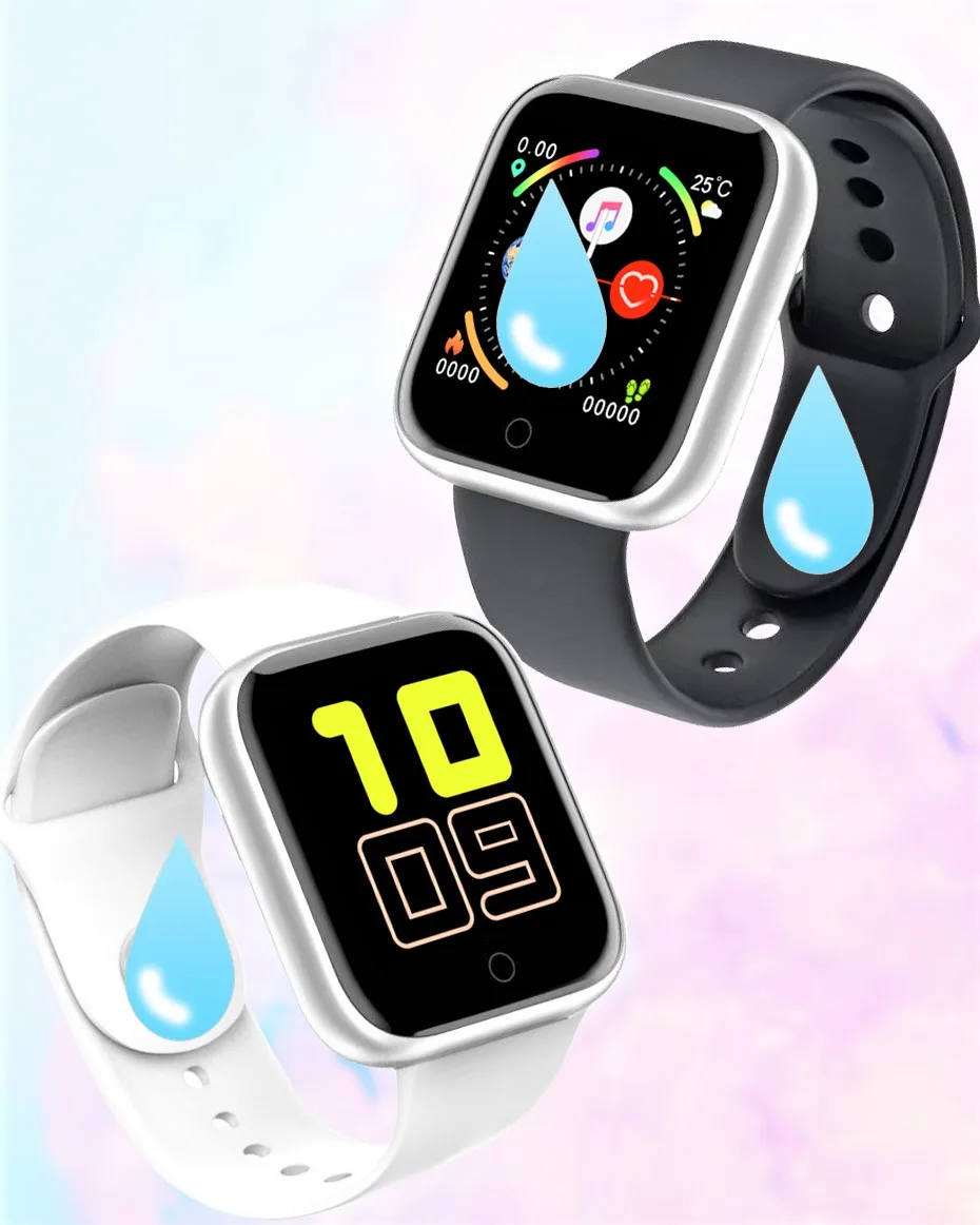 Водонепроницаемые Смарт часы с сенсорным экраном пульсометром кровяным