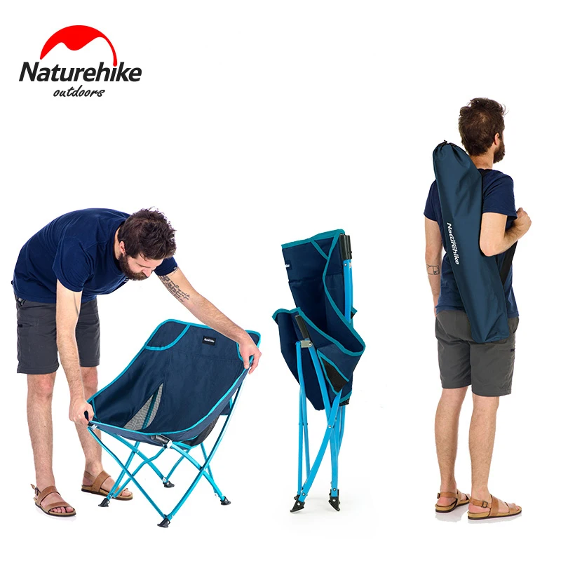 저렴한 Naturehike 경량 컴팩트 접이식 캠핑 배낭 의자 야외 해변 낚시 하이킹 피크닉을위한 휴대용 접이식 의자
