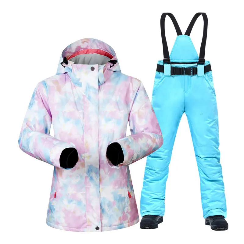 Лыжные костюмы для женщин и девочек водонепроницаемый теплый костюм мамы дочки