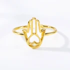 Регулируемые серебряные кольца рука Фатимы готические ювелирные изделия из нержавеющей стали в форме сердца Хамса винтажные кольца для женщин