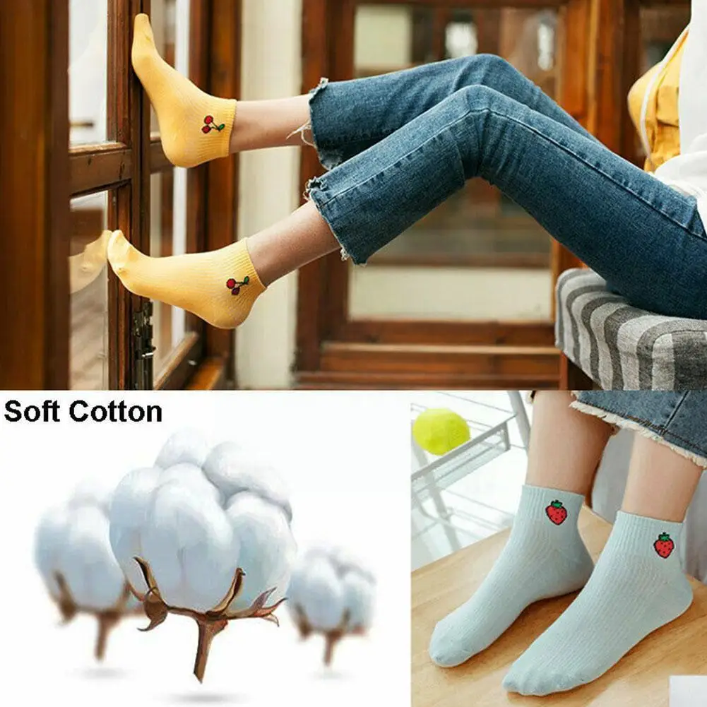 

Fashion Socks Female Korean Fruit Ladies Socks Spring Socks Summer Female Women's Socks Student Style Low College Thin And O3B8