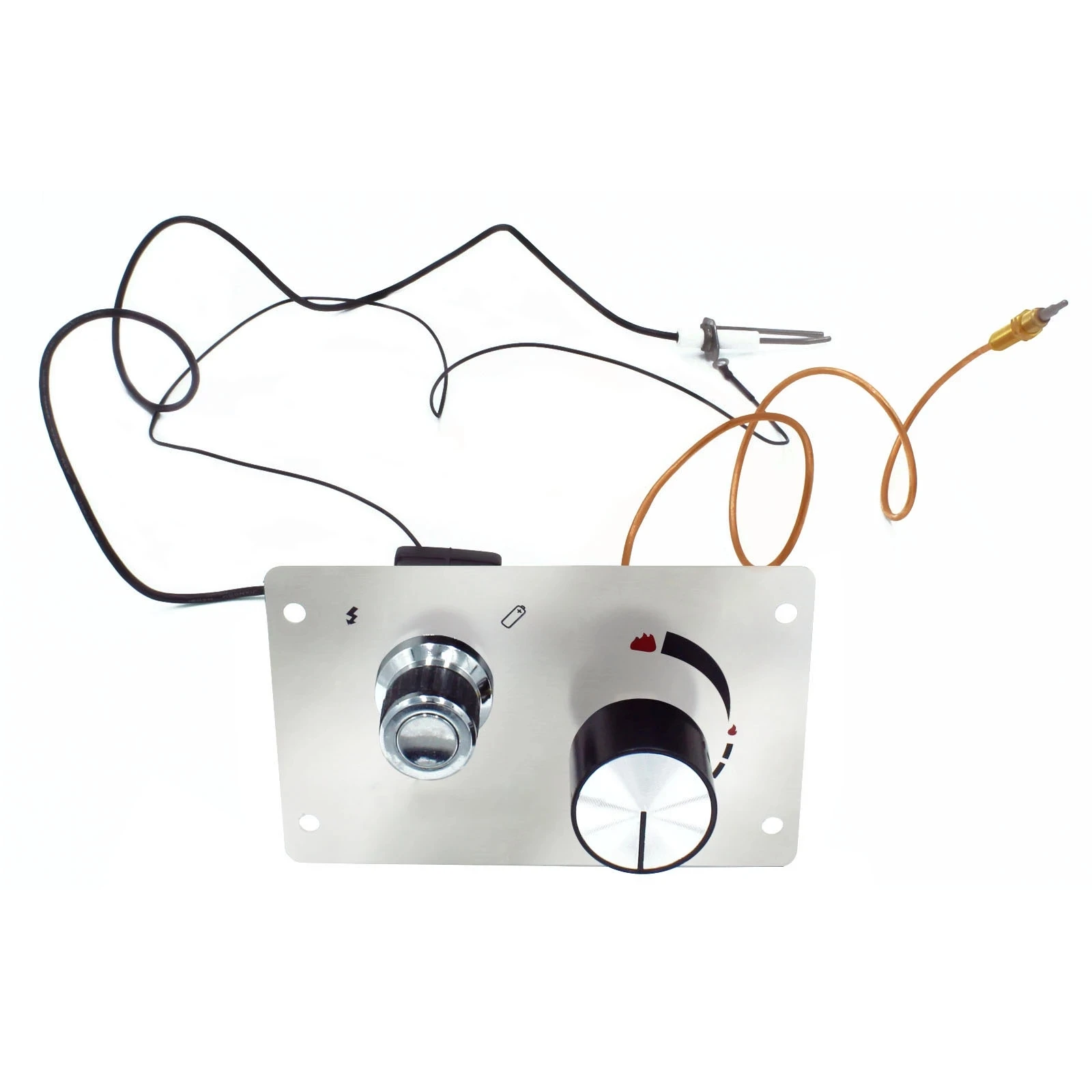 Fire Pit Gas Burner Flame Failure Safety Valve 304 Stainless Steel Control System Panel Kit With Push Button Igniter