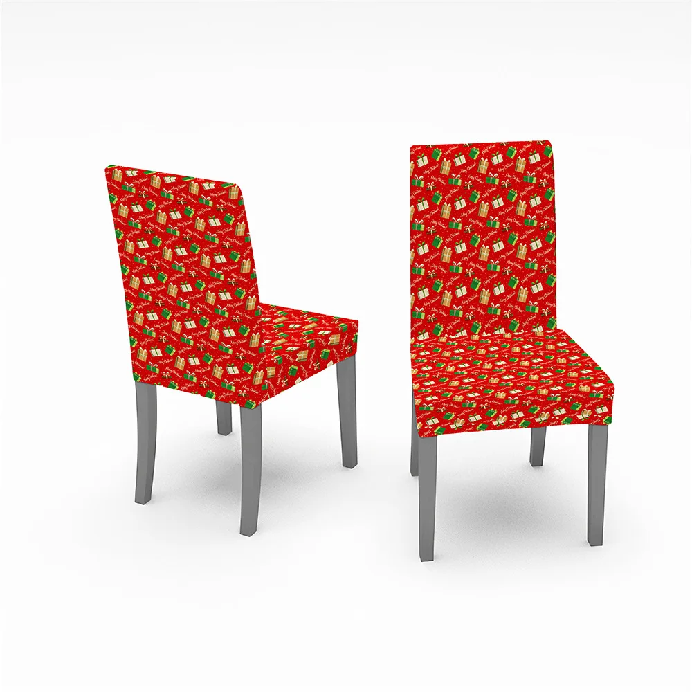 

Spandex Printed Chair Cover Elastic Dining Chair Slipcover Seat Protector Stretch Removable Chair Covers Christmas Gifs