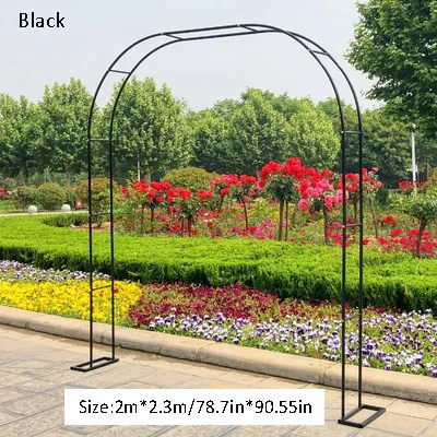 Black 2m by 2.3m Искусственные цветы Арка кованого железа наружная свадебная АРКА домашний сад вечерние фоновая Арка подставка украшение Цветочная дверь полка - Цвет: Black 2m by 2.3m