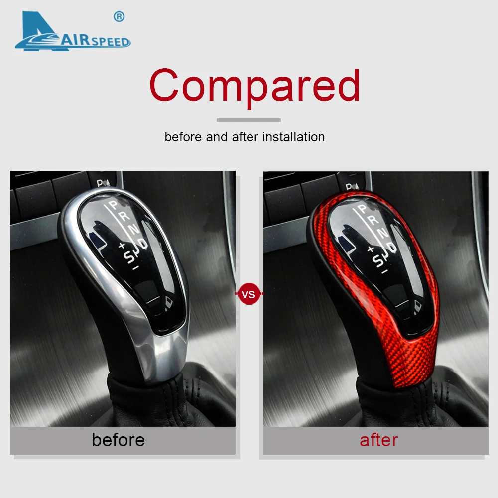 

AIRSPEED for Volvo XC60 XC90 S60 V60 S90 V90 S80L V40 Accessories Carbon Fiber Sticker Car Gear Shift Knob Cover Interior Trim