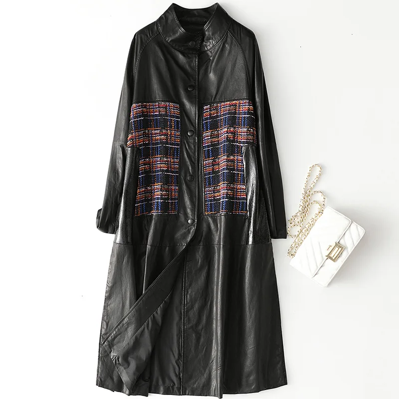 

Зимняя куртка из натуральной кожи, женская одежда на осень 2020, корейское винтажное пальто из 100% натуральной овчины, черная ветровка LW2155