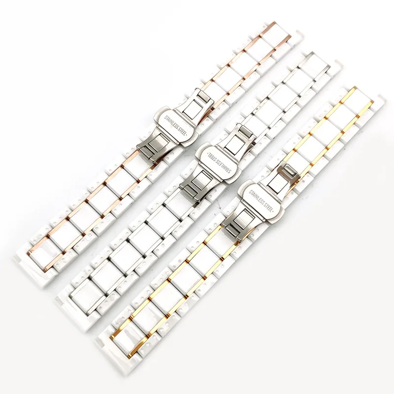 

Shadowshark 20mm/22mm Watch Band Fashion Gold Silver Rose Gold Ceramic Watch Strap 2021