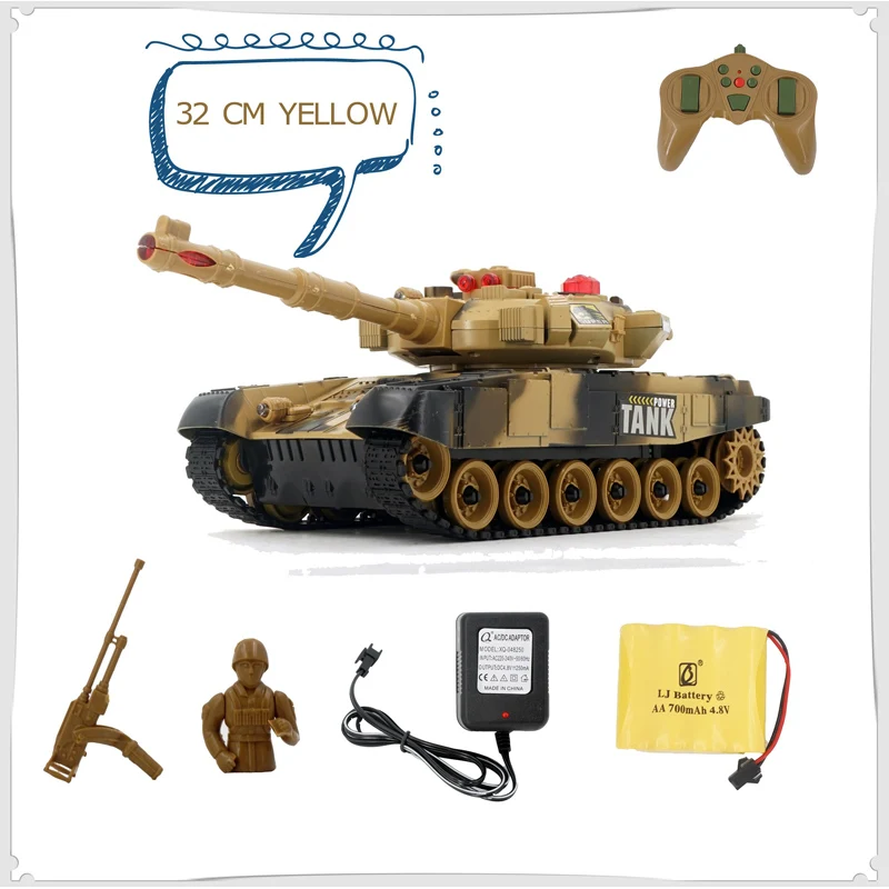 Browm 32cm Радиоуправляемый Танк 44 см радио война монстр грузовик Военные боевые Основные Танки трек скалолазание автомобиль против игрушек - Color: Browm 32cm