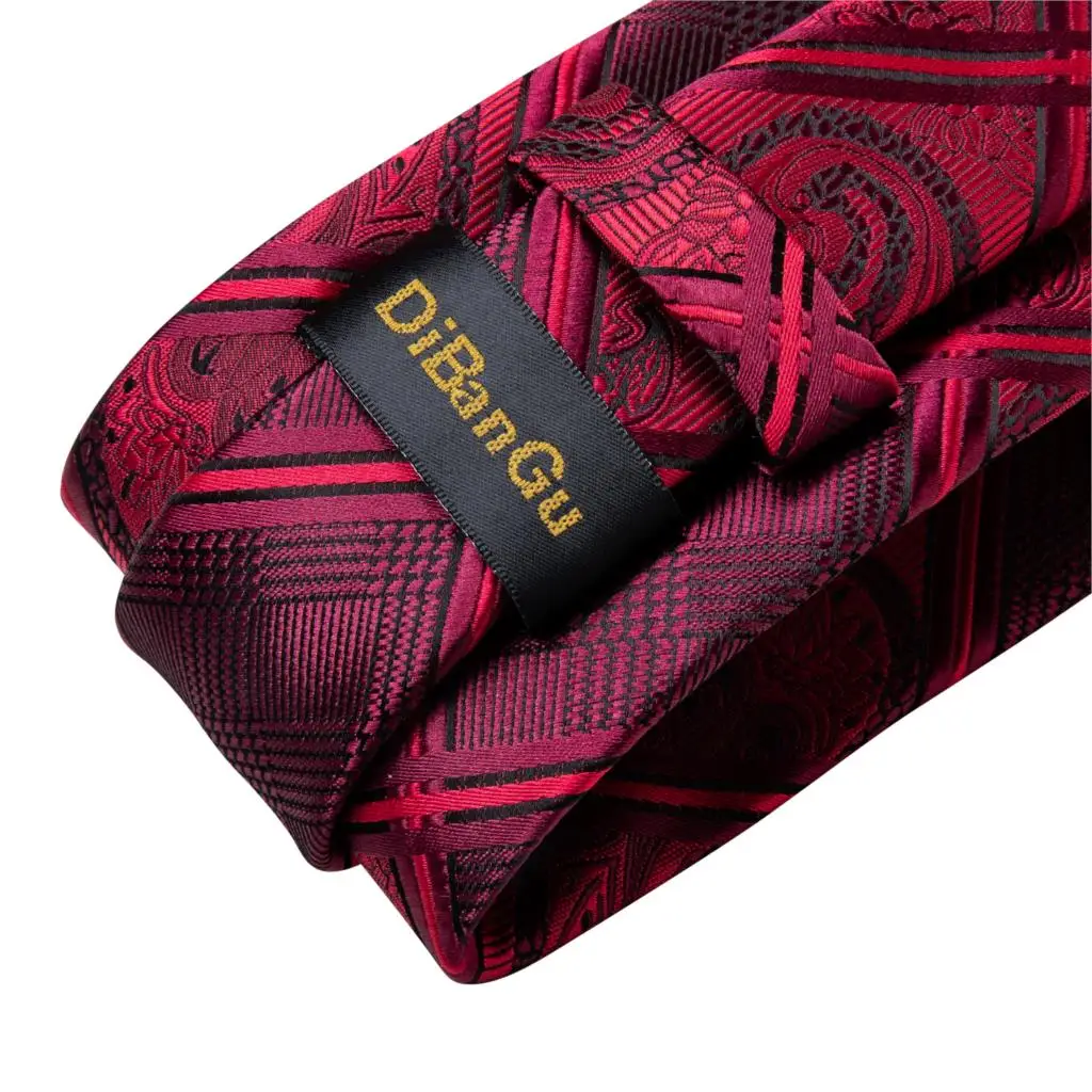 Качественный мужской галстук красный винный синий полосатый Шелковый Свадебный