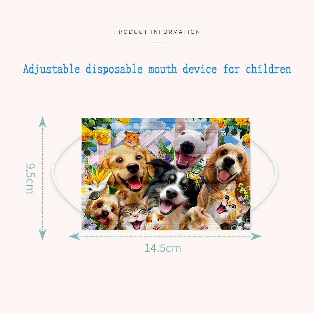 

50PCS Cartoon Kids Disposable 3 Layer Child Hygiene Thicken Children's scarf Face Mouth Earloop outdoor Fast Delievry