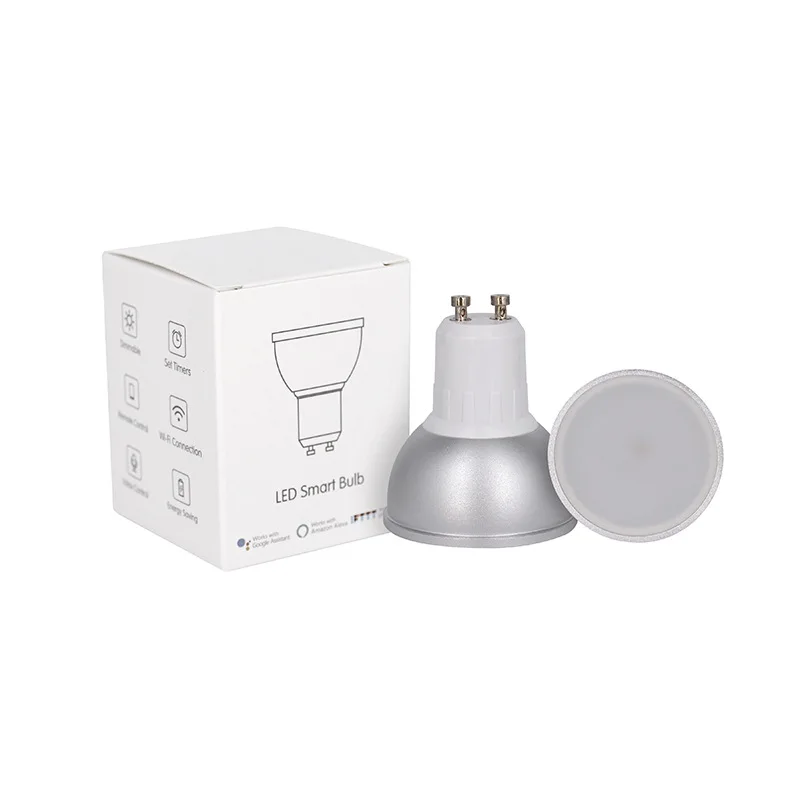 Tuya Smart Life Wifi умный светодиодный светильник, лампа GU10 5 Вт 230Lm RGB+ 6500K холодный белый светильник, работает с Alexa Google Home IFTTT
