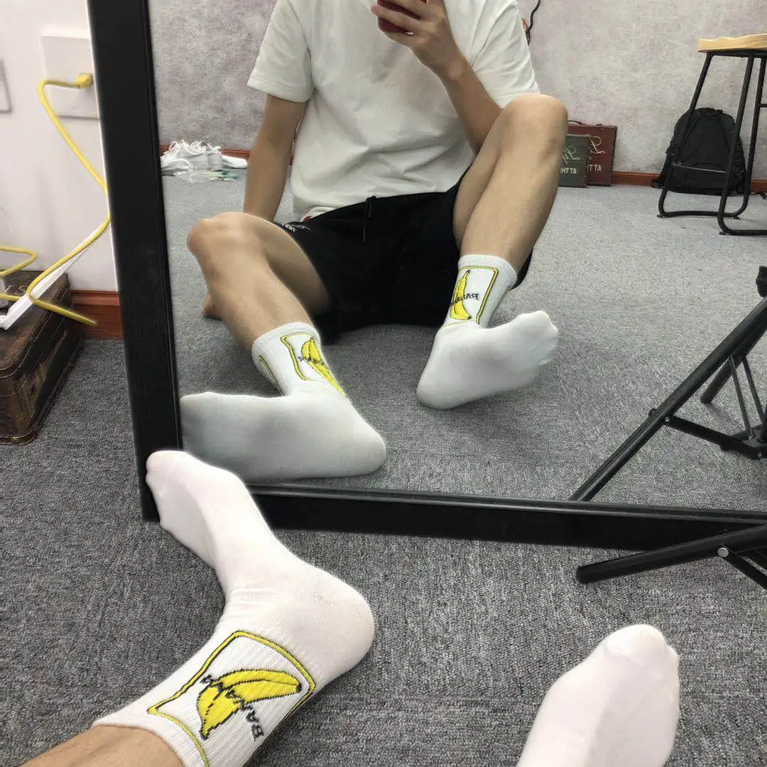 IMINCN 1 пара модных больших размеров банан медведь хип хоп Харадзюку милый рисунок