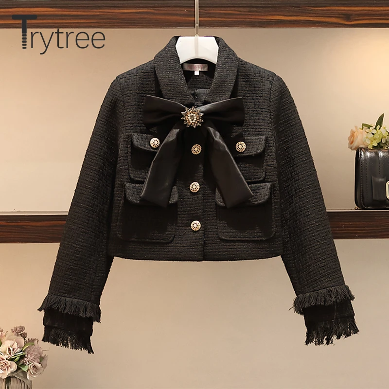 Осенне-зимний комплект из двух предметов Trytree повседневный с отложным воротником