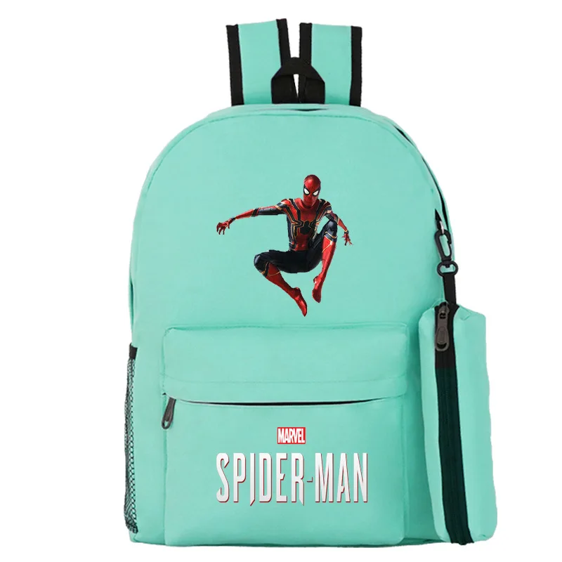 Disney Spider-Man Print Child School Backpack Cute Cartoon Pattern Outdoor Leisure Backpack Boy Student School Bag+Pencil Case