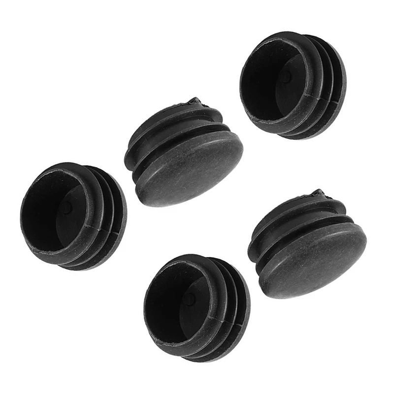 Black Plastic 35mm Dia Blanking End Caps Round Tube Insert 5 Pcs |