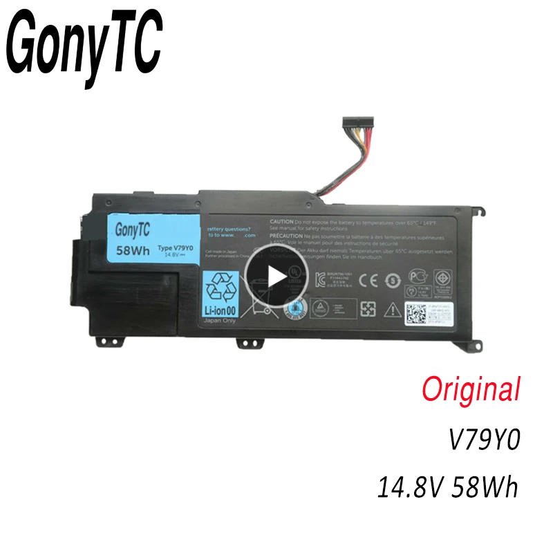 

GONYTC Genuine 14.8V 58wh V79Y0 V79YO ORMTVY battery for Dell XPS 14Z L412z L412X L511Z