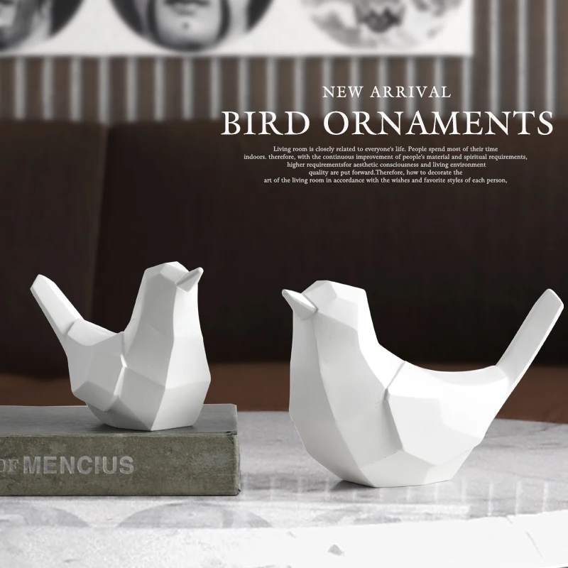 

2pcs/set couple birds fairy garden decor resin figurines craft for home decoration accessories for tabletop gift toys ornament