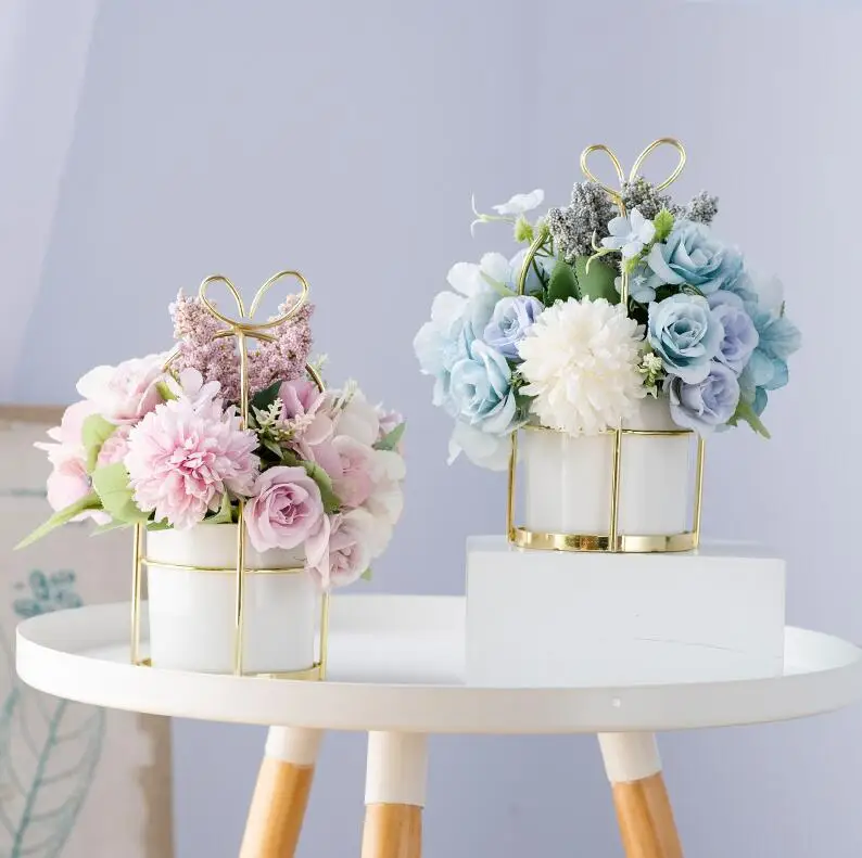 Европейская керамическая ваза для офиса кофе рабочего стола искусственный