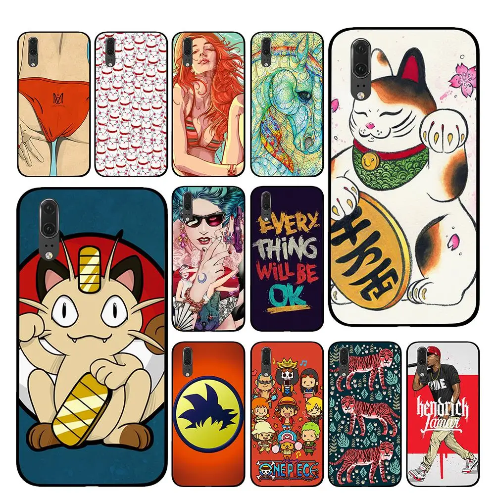 Lucky Cat ворс для Huawei Honor V9 V10 8 9 10 8X 5A 7A 5X Play Lite TPU чехол телефона|Чехлы-накладки| |