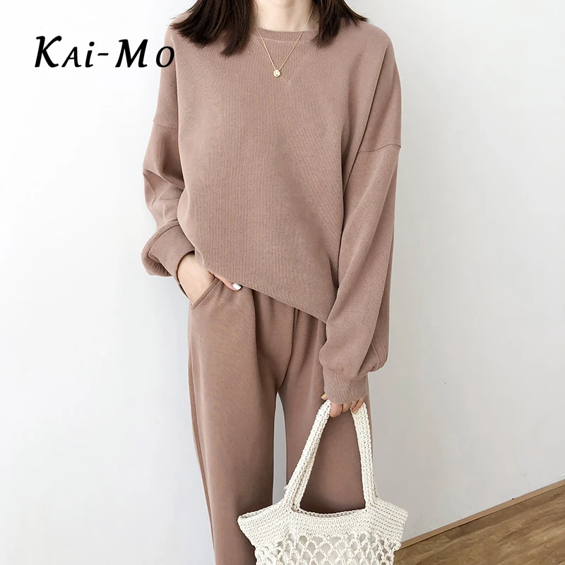 KAI MO вязаный комплект из 2 предметов спортивные костюмы для женщин Осень зима 2019