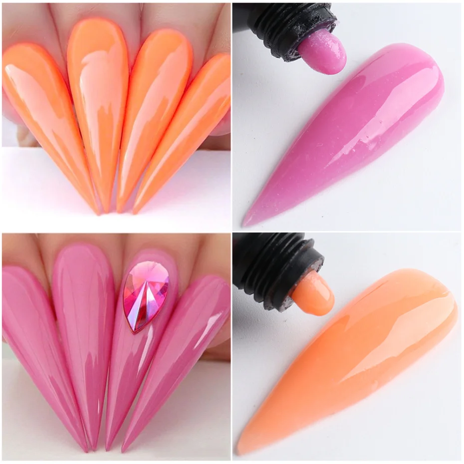 

4pcs Luminous Poly Nail Extension Gel Kit Acrylic Builder Gel Cuticle Pusher Brush Mould Tools All For Manicure Set LA1832-2