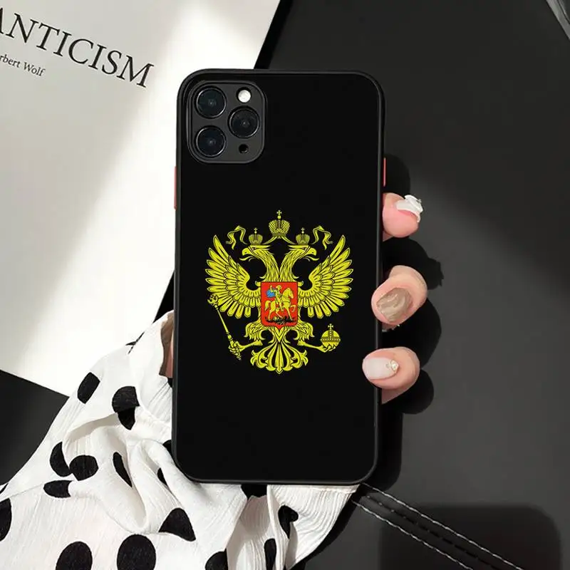 

Russia flag Emblem pattern Phone Case matte transparent For iphone 7 8 11 12 plus mini x xs xr pro max luxury shell cover