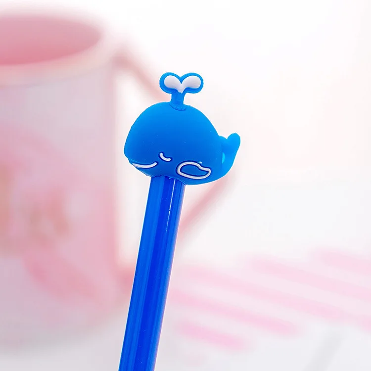 blue Гелевая ручка Kawaii, Корея, креативная, плюшевая, с ушками кролика, гелевая ручка, милый кролик, ручка для подписи, кавайные канцелярские школьные принадлежности, обратно в школу - Цвет: blue