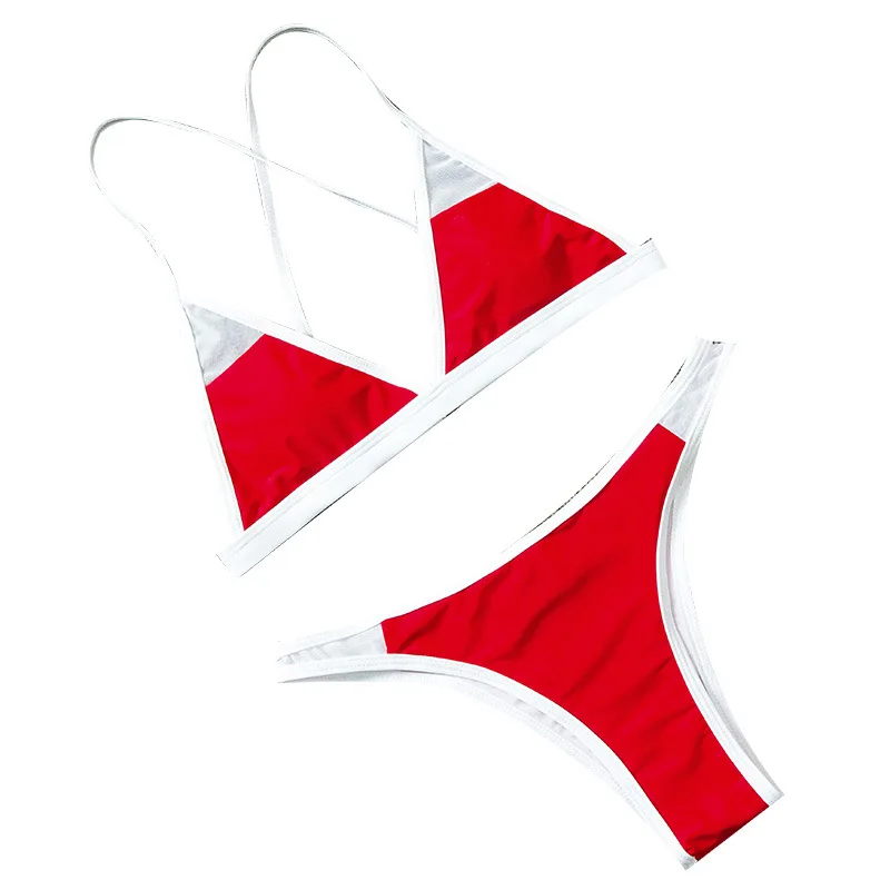Sporty Splicing Bikini Push Up Mesh Bikinis Women Thong Swimwear Swimsuit Sexy Bathing Suits Biquini Beach Wear Maillot De Bain | Женская