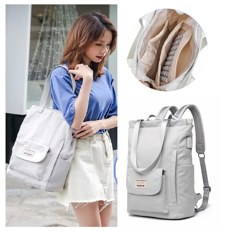 

Waterproof Stylish Laptop Backpack women 13 13.3 14 15 15.6 inch Korean Fashion Oxford Canvas USB College Back pack bag female