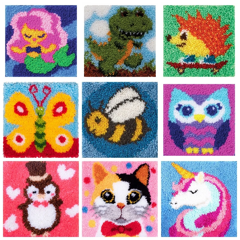 

Carpet Embroidery Latch Hook Kit Foamiran Cartoon Animal undefined Latch Hook Rug Button Pad Package Smyrna Package Carpet