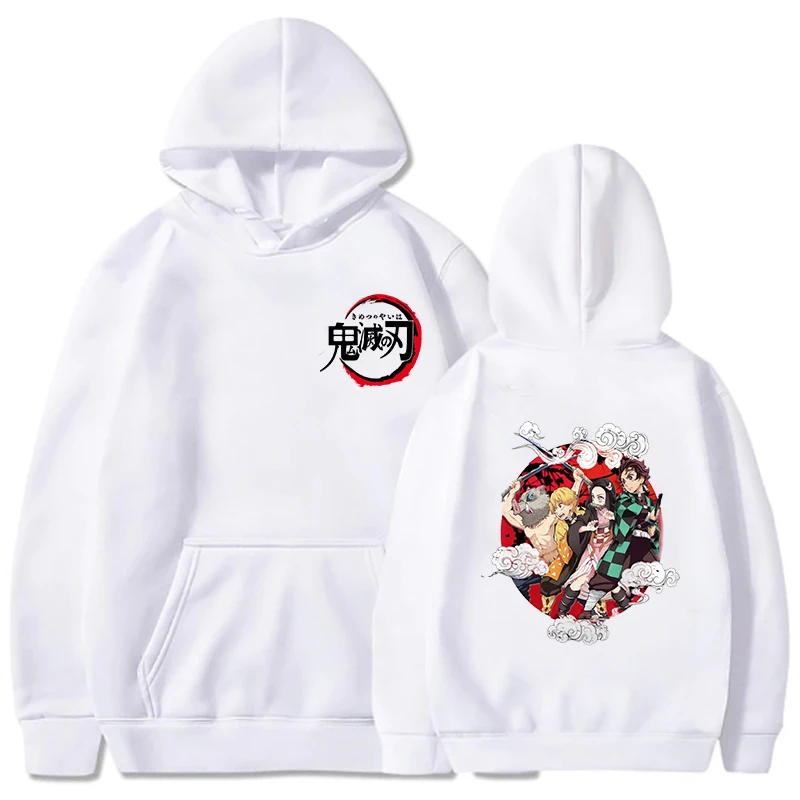 

Men Women Sweatshirts Autumn Spring Hip Hop Hoody New Female Pullovers Demon Slayer Hoodies Streetwear Kimetsu No Yaiba Pullover