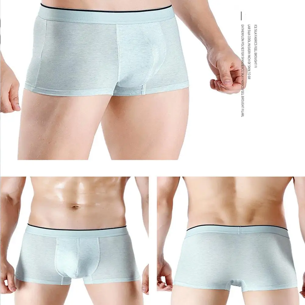 

MISSKY Men Boxers U Convex Breathable Underwear Middle Waist Cotton Underpants Boxer shorts Male Underwear