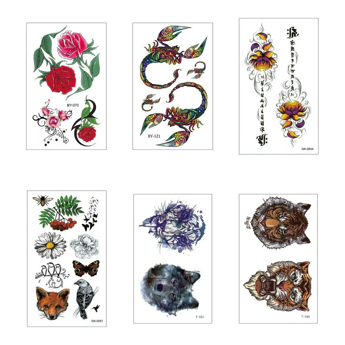 

6PCS/Lot Fake Tatoo Kids Tattoo Body Women Waterproof Sticker Temporaire Femme Temporary For Woman Tato Tattos Arm
