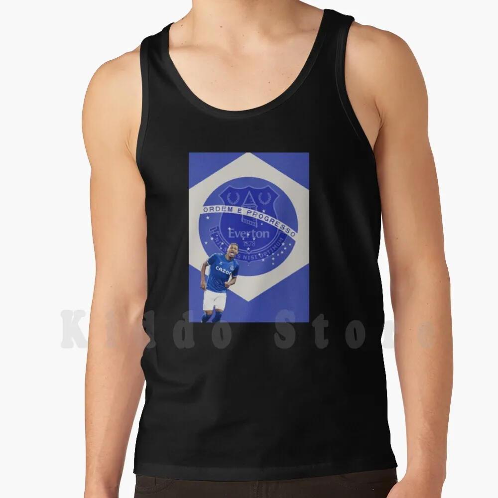 

Brazilian Blue Tank Tops Vest 100% Cotton Richarlison Everton Everton Epl Brazil Football Soccer Brazilian Football