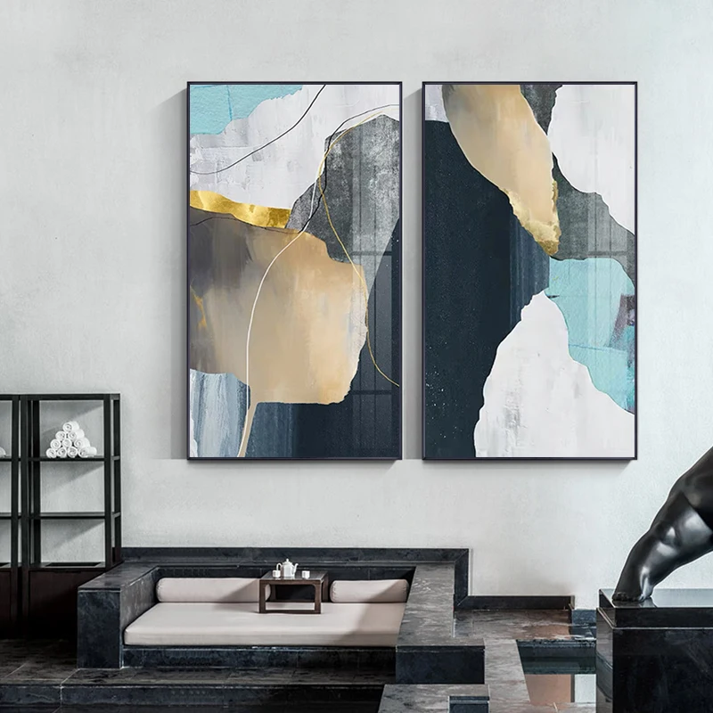 

Abstract Minimalist Posters Print Modern blue Canvas Pictures Nordic Bedroom Wall art Home Decoration Painting for Living room