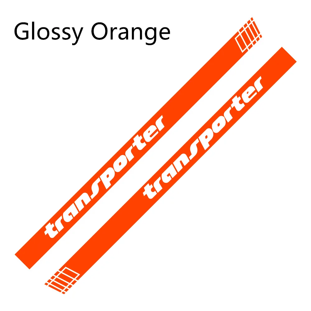 Glossy Orange 2Pcs Car Side Stripes Stickers Auto Vinyl Film Decoration Decals For Volkswagen Multivan T4 T5 T6 Styling Car Tuning Accessories - Название цвета: Glossy Orange