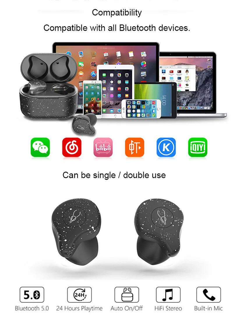 Sabbat X12 беспроводные наушники 5,0 Bluetooth наушники спортивные Hifi Беспроводная зарядка громкой связи водонепроницаемые вкладыши для телефона samsung