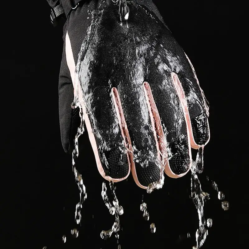 

Модные зимние лыжные перчатки с пальцами, флисовые водонепроницаемые перчатки с пальцами для сенсорного экрана, варежки для катания на лыж...