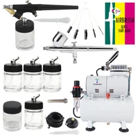 ophir dual action spray gun airbrush air tank compressor kit 4x single action airbrush bottle cleaning brush for hobby ac134