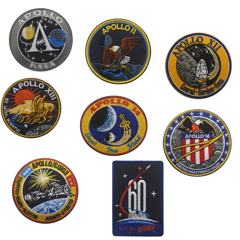 8 шт./компл. Apollo 11 Вышитые нашивки астронавт США аэрокосмический 50 й юбилей
