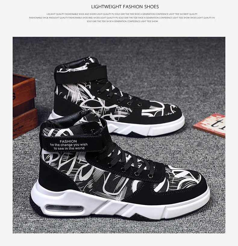 OLOMM High help Air Cushion Trend Hot Sale Men's Casual Shoes Comfortable Outdoor Men Fashion Sneakers Hwaterproof Men Shoes
