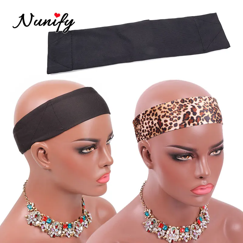 Nunify 5Pcs/Lot Silk Headband Edges Hair Wrap Designer Headband Wig Band For Edges Hair Fix Hair Band Adjustable Wig Grip Band