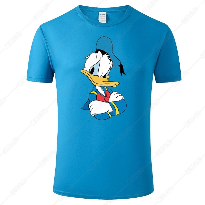 Модная мужская футболка Дональд Дак летняя новая хлопковая забавная хипстерская