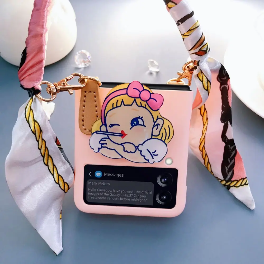 

Samsung Galaxy Z Flip3 Folding Screen Bracket Hanging Rope Mobile Phone Case Full Package Anti Fall Portable Protective Case Fem