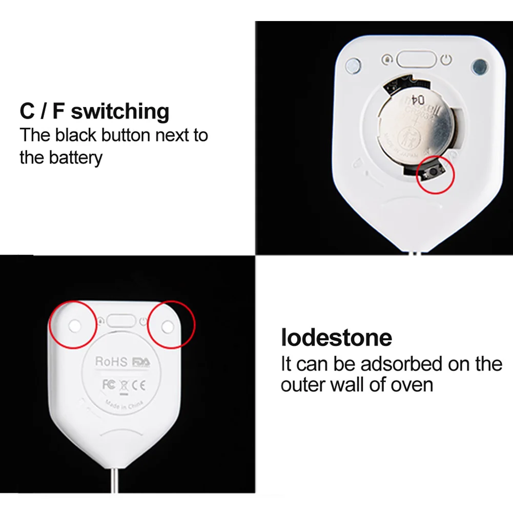 

Meat Accurate BBQ Digital Display Handheld Kitchen Tool Beef Steak Gravity Sensor Measuring Food Thermometer Portable Baking