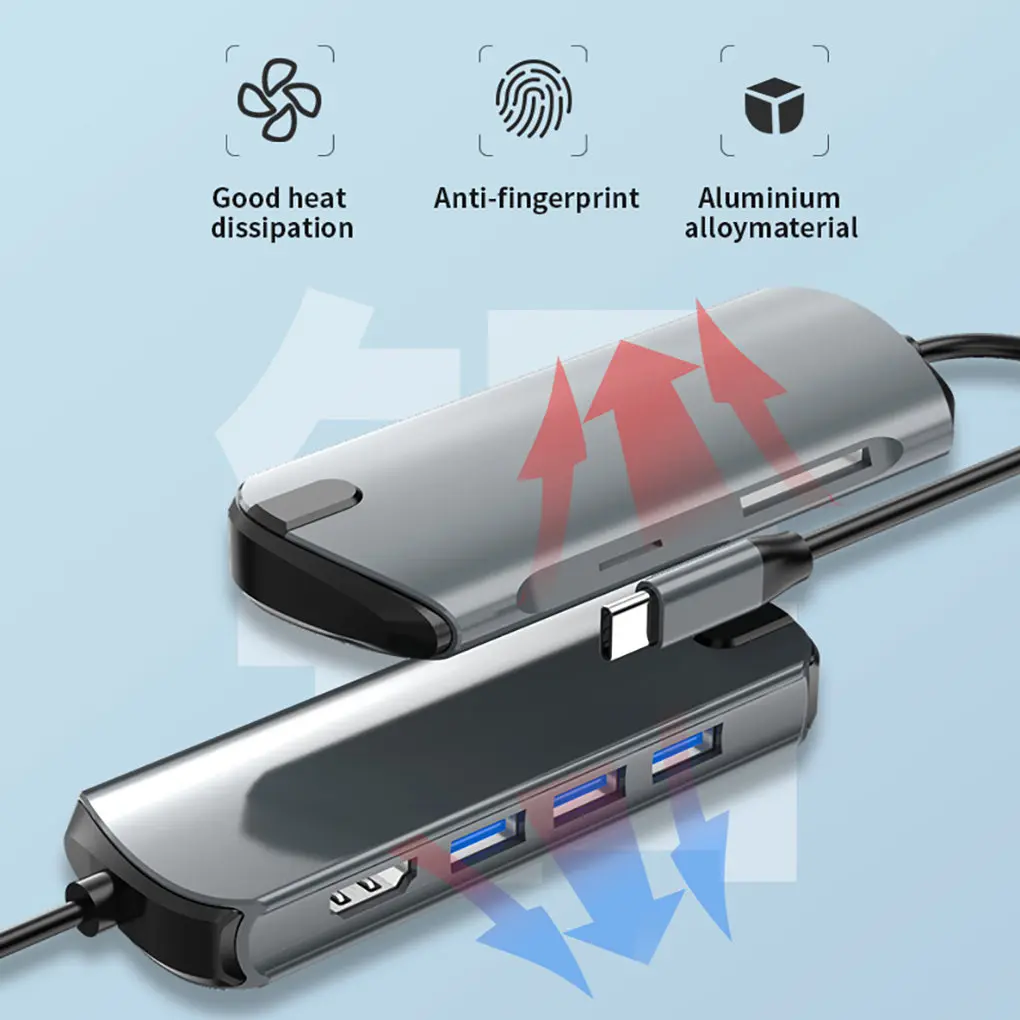Кабель с разъемом USB типа C Hub адаптер USB-C PD зарядки 4 к HD 3 0 5 мм разъем для наушников