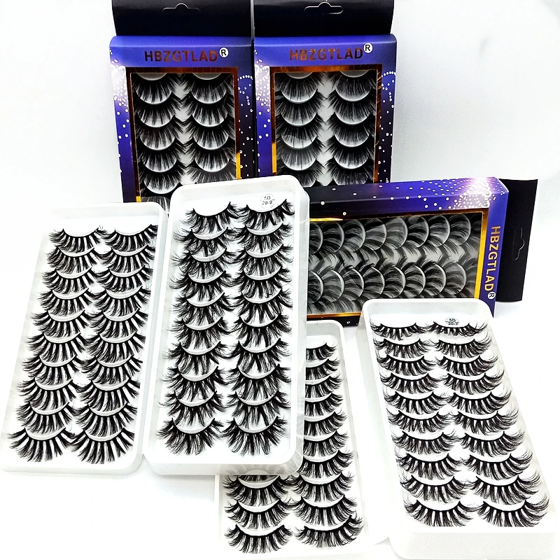 

2020 NEW 5/20 pairs 100% Real Mink Eyelashes 3D Natural False Eyelashes Mink Lashes Soft Eyelash Extension Makeup Kit Cilios