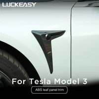 luckeasy for tesla model 3 car exterior accessories model3 2022 abs front camera cover c pillar boomerang decorative stickers