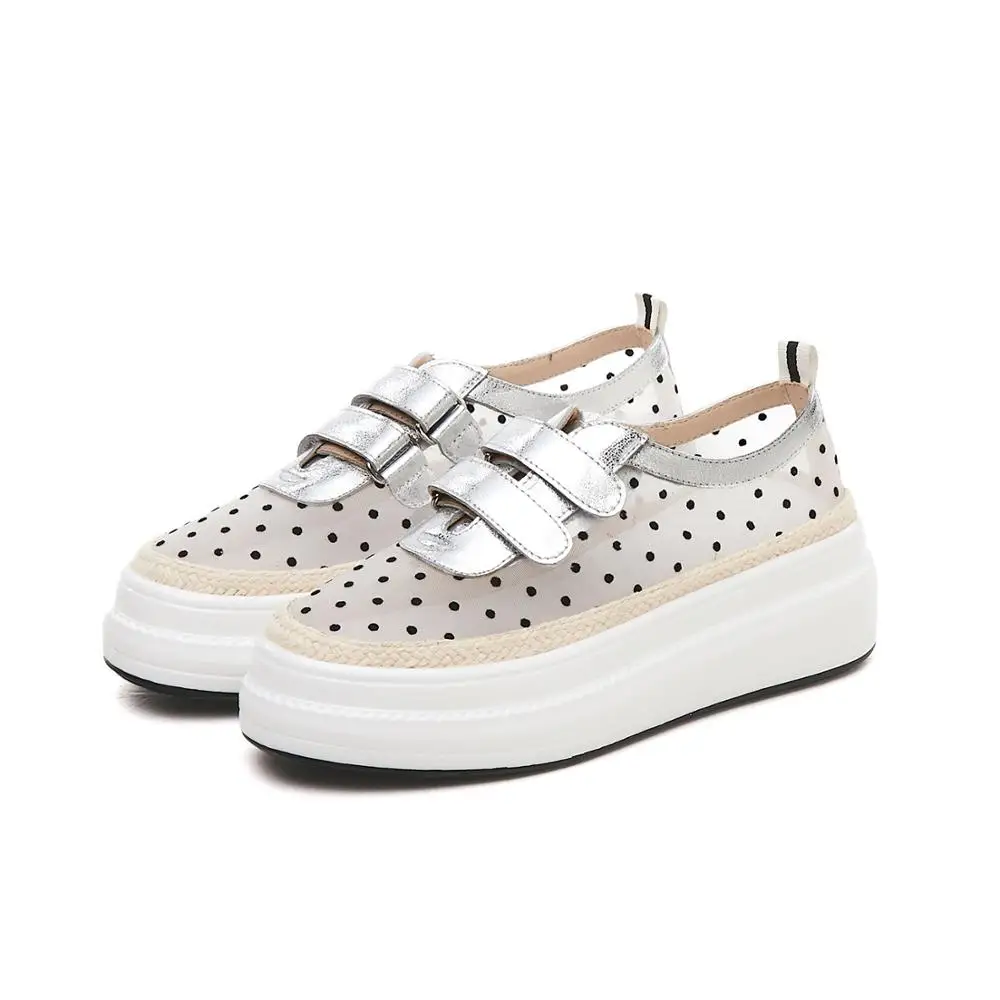 Женские кроссовки со светоотражающими пайетками обувь на платформе для весны