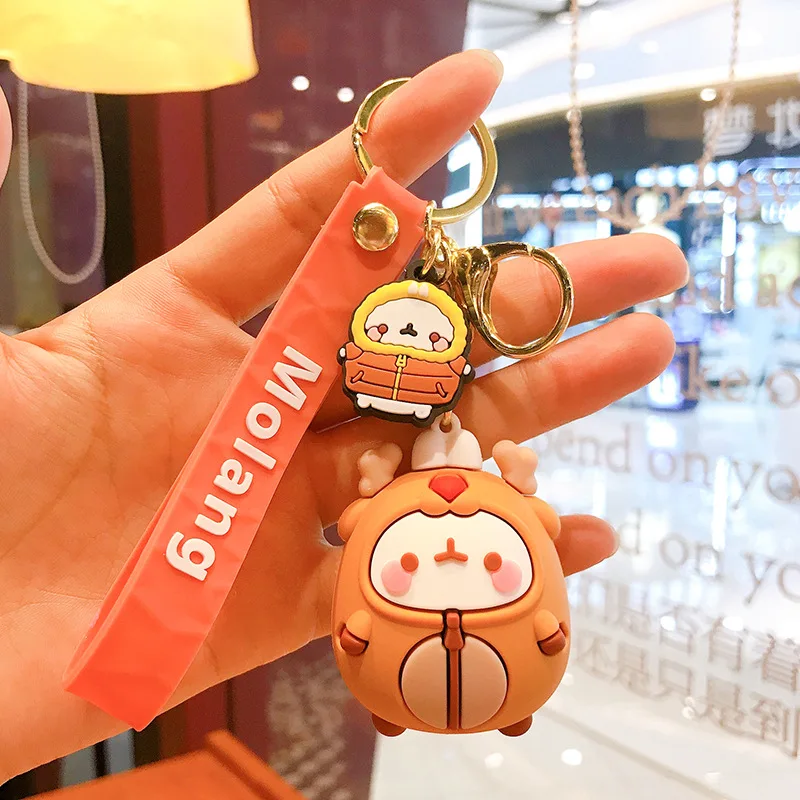 2020 корейский мультяшный брелок Molang в виде кролика милые и изысканные брелки из